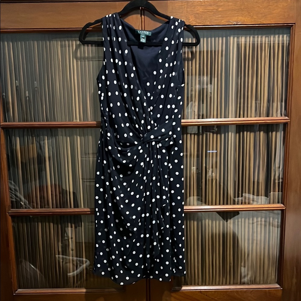 Lauren Ralph Lauren Navy Polka Dot Dress